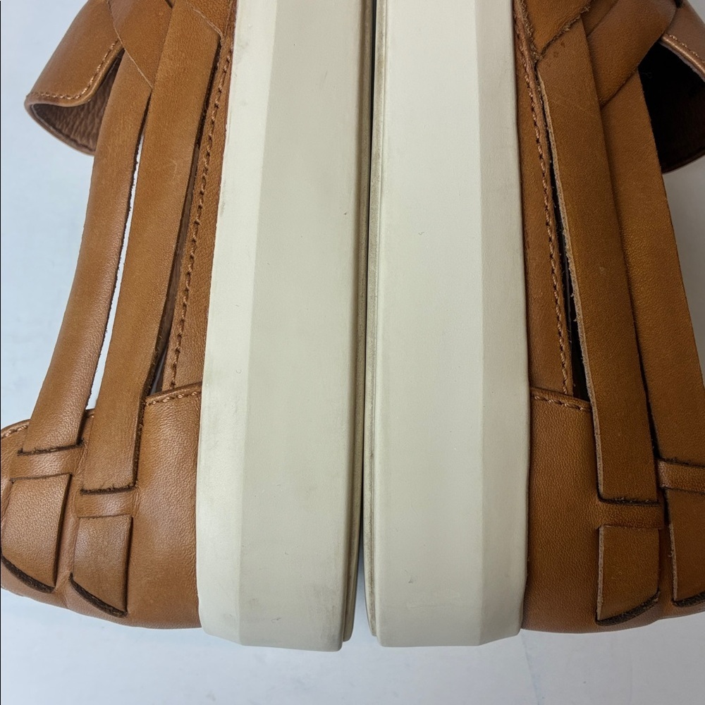 Frye Brea Huarache Woven Sneaker Slip On Loafer Tan Leather Weave Women Sz 7.5 - Picture 12 of 16